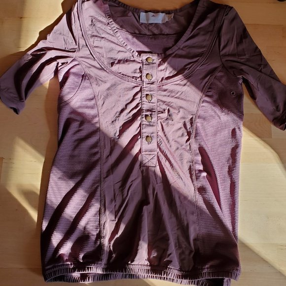 Adidas by Stella McCartney Dusty Mauve Button Front Elastic Waist Sport Top XS - Picture 5 of 11